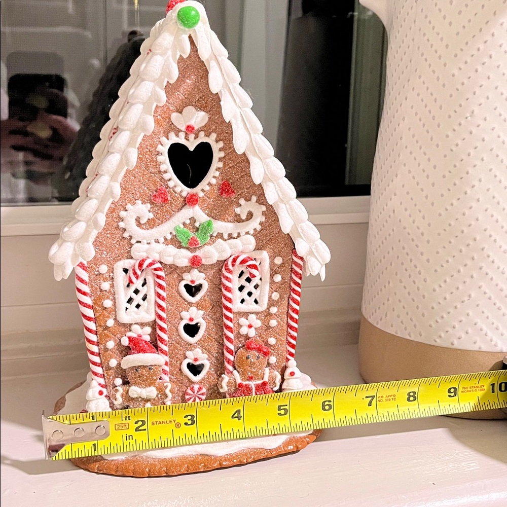 Festive Gingerbread House Decoration - Brown and White - Picture 6 of 7